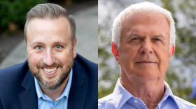 Indiana House District 40 candidates from left to right: Democrat Will Colteryahn and incumbent Republican Greg Steuerwald.
