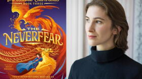 The cover of "Neverfear" and author Katherin Rundell. (Courtesy of Penguin Random House and Nina Subin)