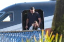 Flávio Bolsonaro arrives at Miami Opa-Locka Executive Airport on Wednesday, Oct. 28, 2026, in Opa-locka, Fla.