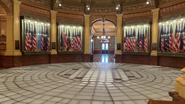The glass floor of the capital building. 