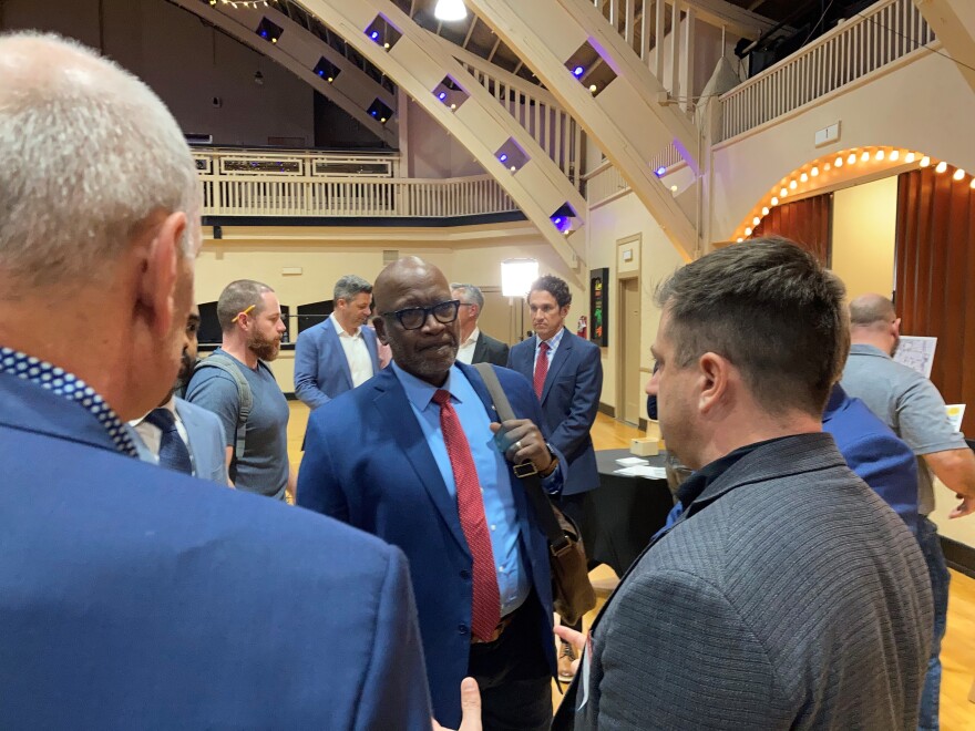 St. Petersburg Mayor Ken Welch mingles with the crowd before the presentations