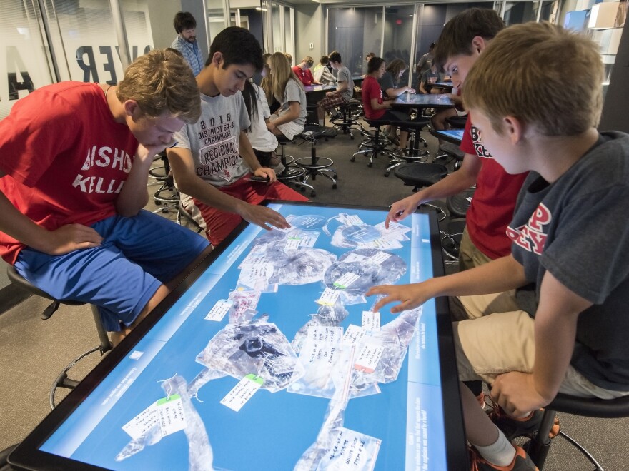 Students replicate forensic investigations at the Oklahoma City National Museum's Uncover-Discover Lab.