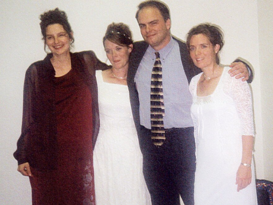 <p>Alina (far left) and Vicki (far right) participate in Valerie and Joe's marriage ceremony on Oct. 14, 2000.</p>