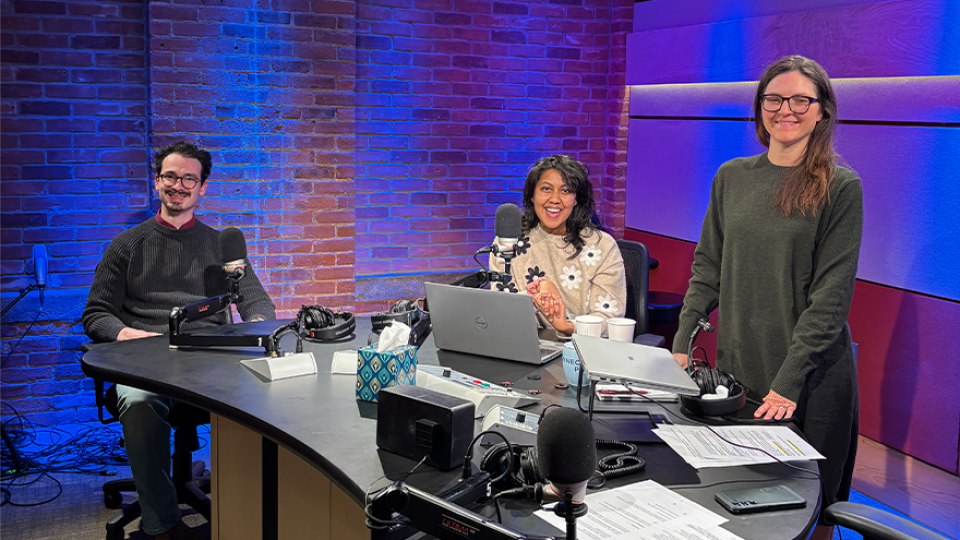 Today's panel for The Rundown includes Anthony Cammalleri, reporter for the Greenfield Recorder; Adam Hinds [not pictured], CEO of the Edward M. Kennedy Institute; and Nirvani Williams, NEPM Newsroom Reporter.