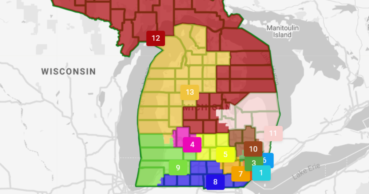 Proposal 3 Michigan 2022 Redistricting Map