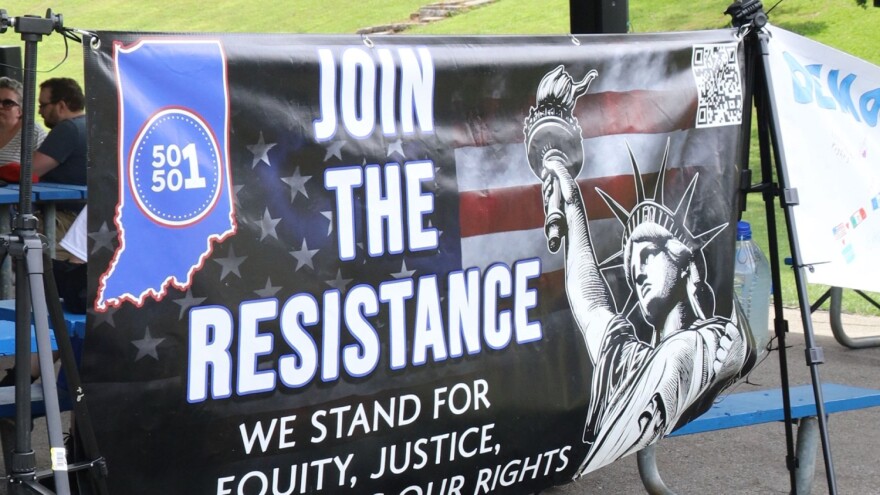 The pagoda shelter at Garfield Park Art Center was filled with people socializing, eating and listening to music.