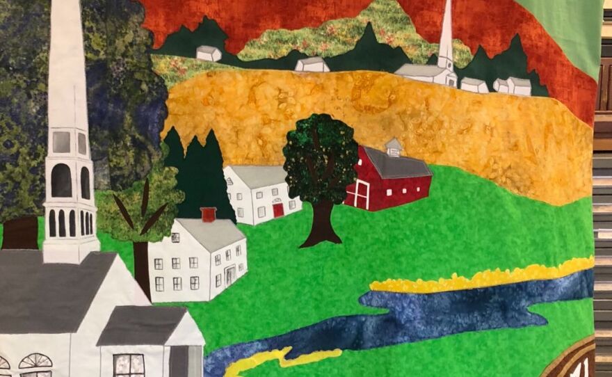 A photograph of Williamsburg, Massachusetts' town flag that will be displayed in Boston in the Great Hall.