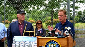 East Hartford Town Mayor Michael Walsh and Governor Ned Lamont announce plans to redevelop the former Showcase Cinemas site in East Hartford to create more housing. 