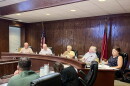 Stokes County commissioners at a meeting