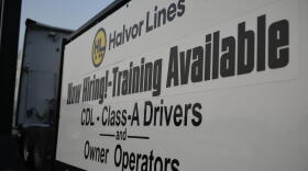A trucking company in South Bend advertises training available to help new hires get CDL licenses.