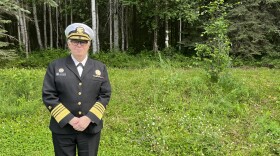 US Assistant Secretary for Health, Admiral Rachel Levine, outside Alaska Public Media studios. Levine visited the state in August to talk with tribal leaders. She says she learned about the impacts of climate change on health in villages and about how telehealth is making rural healthcare more accessible. (Rachel Cassandra / Alaska Public Media)