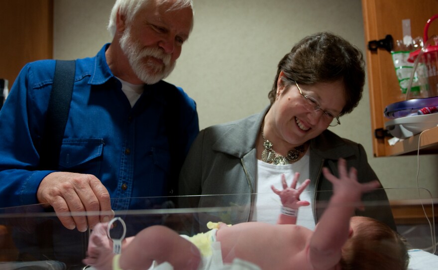 Each birthing suite is designed for the newborn to remain in the room with the mother, and there is an additional bed in the room for dad, or other care partner.