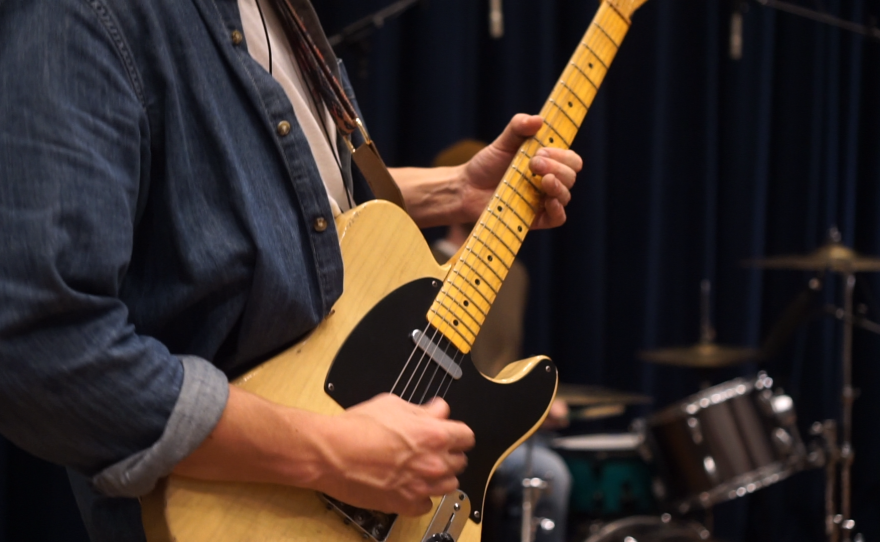 Disaster Kid performing live in WNIJ's Studio A