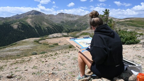 Jamie Wall paints a watercolor piece ahead of her show at Snowmass Village’s Plein Air Festival and Art Sale this weekend.