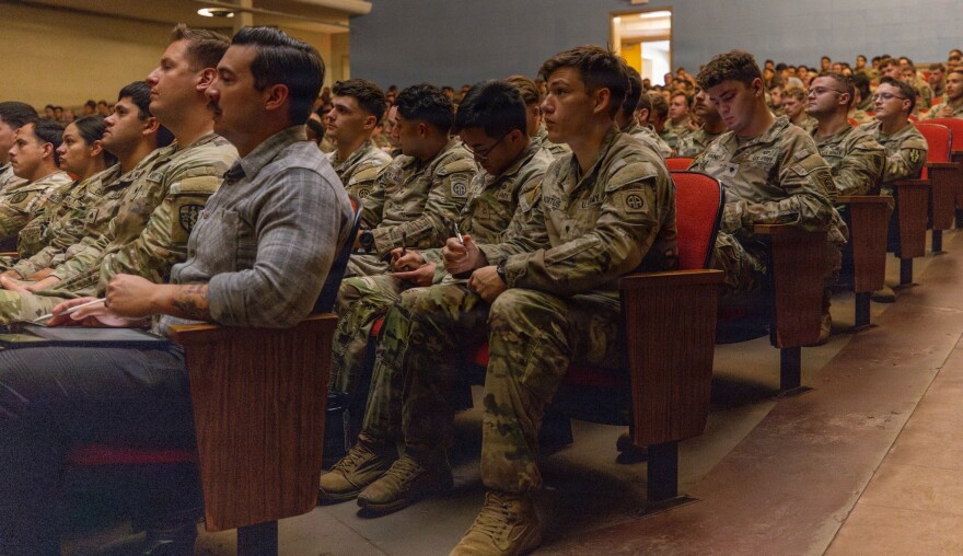 More than 400 Army medics and others involved with combat casualty care attend an April panel discussion featuring members of the Medical Service of Ukraine at Fort Bragg, N.C. They learned how small attack drones are hampering efforts to transport wounded troops from the Ukrainian battlefield.
