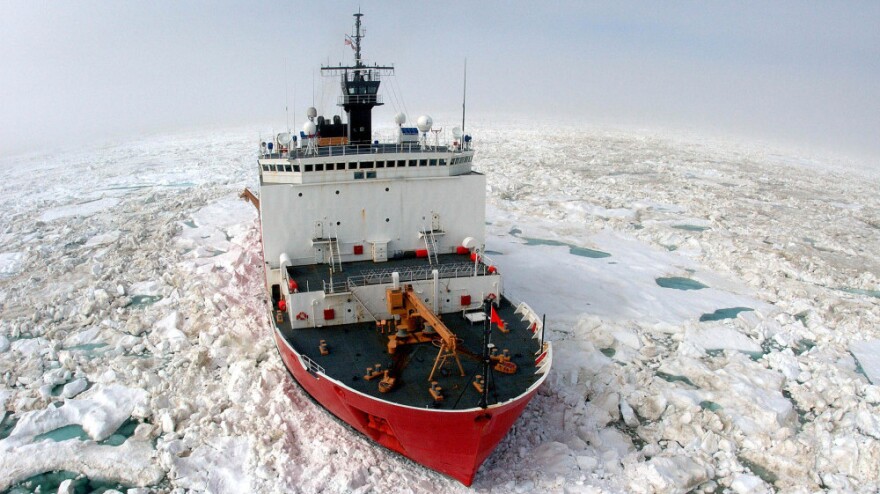 The U.S. Coast Guard Cutter Healy breaks ice to support scientific research in the Arctic Ocean near Barrow, Alaska, in this file photo from July 2006 provided by the Coast Guard. In addition to the medium-class Healy, the U.S. just has two polar-class icebreakers — one of which will be decommissioned soon.