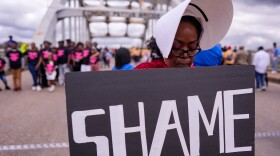 People march on the 61st Bloody Sunday Anniversary, Sunday, March 8, 2026, in Selma, Ala. (AP Photo/Mike Stewart)