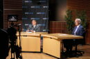 Democratic Attorney General Keith Ellison and Republican challenger Ron Schutz debate at MPR News in St. Paul on Oct. 2, 2026