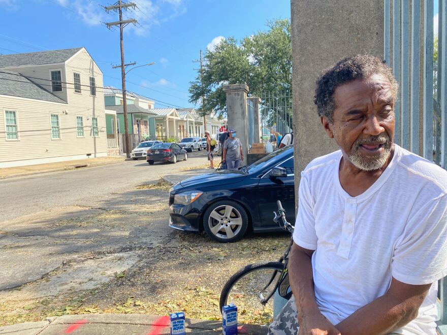 Frank Jackson at Mahalia Jackson Theater food distribution site, Sept. 1, 2021.