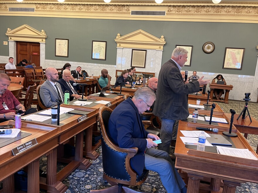 Republican Dave Knapp makes a case for his legislation proposing four, four-year terms for the offices of county executive and comptroller. It failed to get the 9 votes needed to pass.