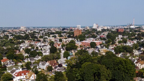 FILE: West End neighborhood of Bridgeport, Conn. looking towards downtown from Clinton Park.