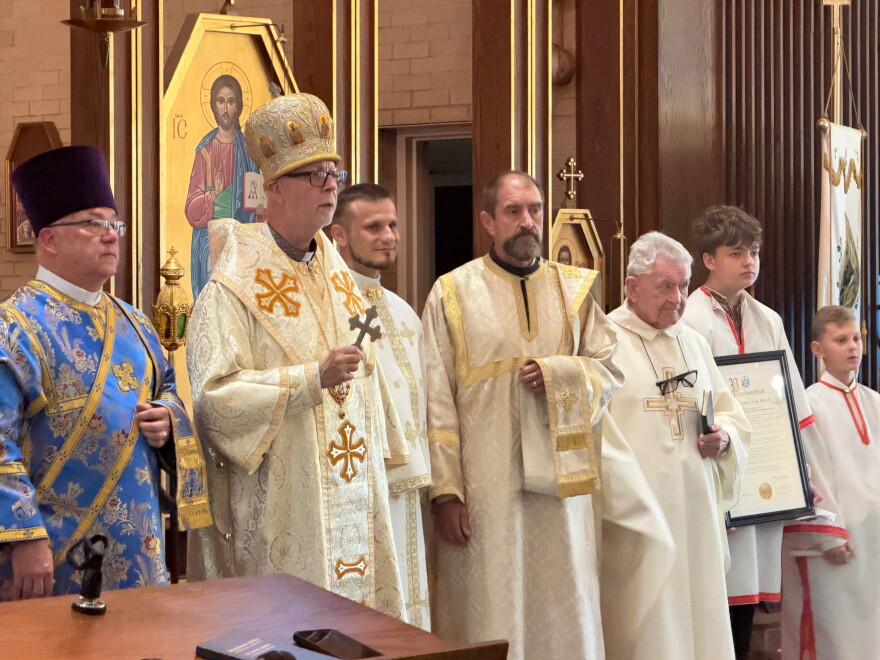 Our Lady of Perpetual Help in Lackawanna welcomed Bishop Paul Chomnycky, a prominent hierarch of the Ukrainian Catholic Church, who traveled to Western New York from Stamford, Connecticut, for the milestone celebration.