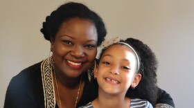Simone Monaco and her daughter Selah at the StoryCorps Mobile Tour visit to Fort Myers in Feb. 2024