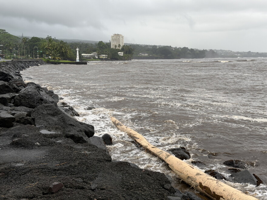 The view of a stormy Hilo Bay in the late afternoon on Saturday, Sept. 26, 2026