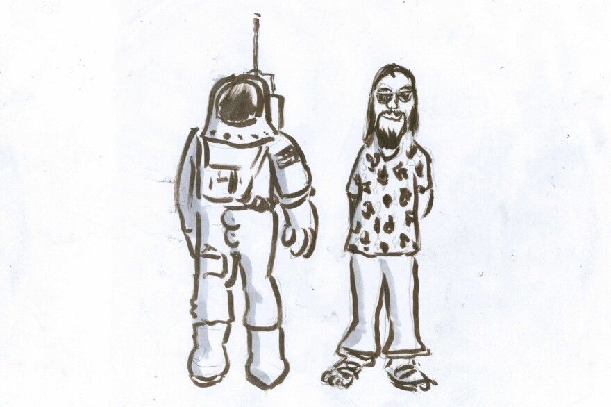 An astronaut and a hippie.