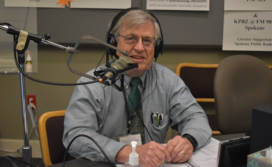 Jerry Olsen goes on-air in the KSFC studio