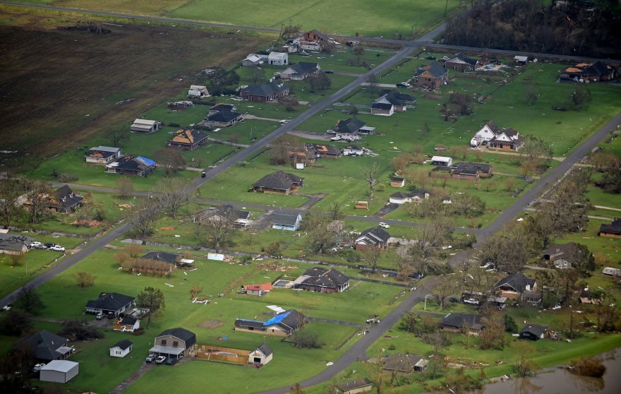  Aerial of Hurricane Ida damage in southeast Louisiana, Tuesday, August 31, 2021. Pool photo by Hilary Scheinuk, The Advocate.