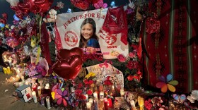 A memorial honoring San Carlos Apache teen Emily Pike can be seen at the intersection of Mesa Drive and McKellips Road in Mesa, the location where she was last seen in January.