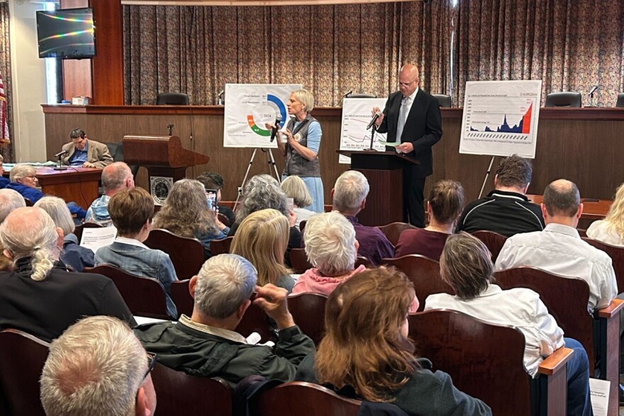 U.S. Rep. Victoria Spartz (R-Indiana) answers audience questions during a Saturday town hall meeting in Muncie.