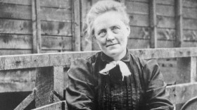 A black-and-white portrait of Thea Foss