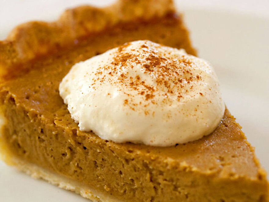 This might look like pumpkin pie, but it's actually a gluten-free twist on tradition: Stephanie Stiavetti's <a href="http://www.npr.org/templates/story/story.php?storyId=120503651#120504135">Butternut Squash Pie</a>.