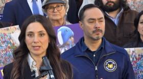 Democratic nominee for Texas Governor, State Representative Gina Hinojosa of McAllen, during a stop in San Antonio on