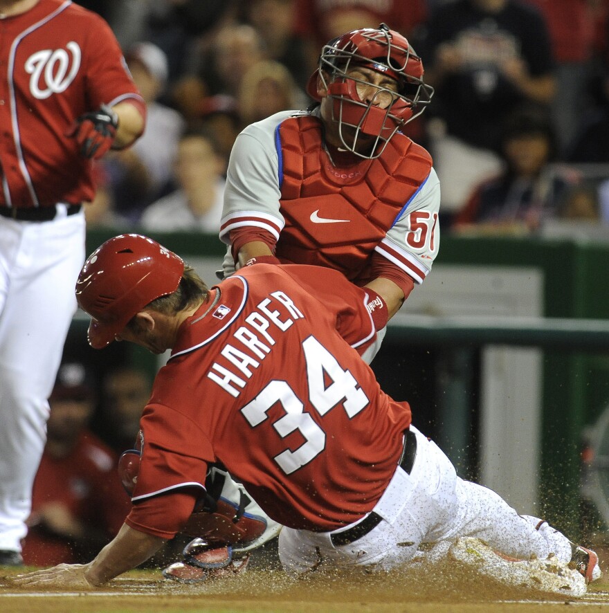 Bryce Harper's legend grew when he stole home after being hit — deliberately — by a pitch from the Philadelphia Phillies' Cole Hamels on May 6.