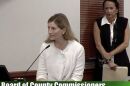 United Arts Council's Elysia Dawn addresses Collier Board of County Commissioners on September 23
