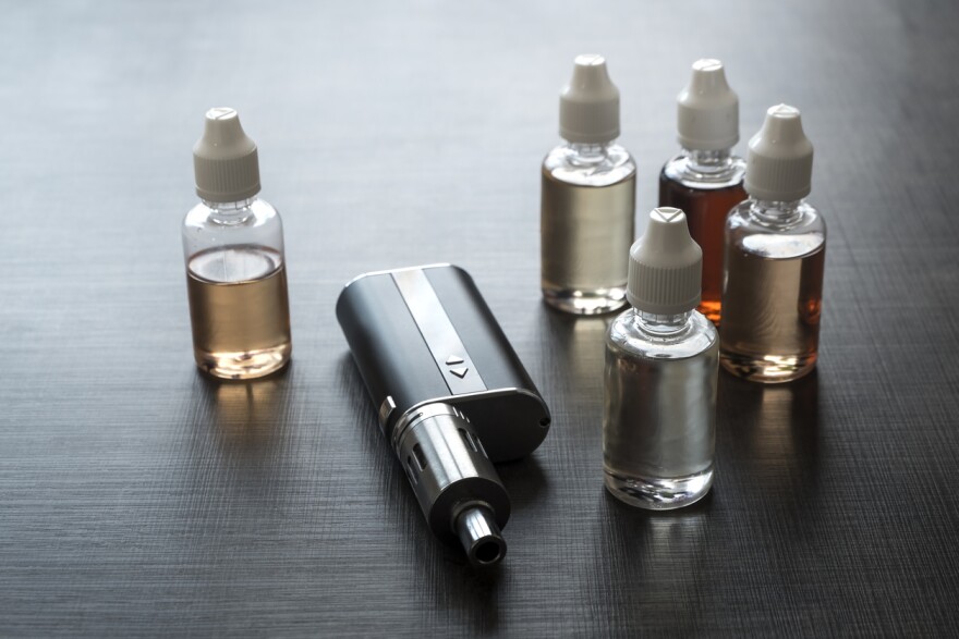 A vape device with flavor refills.