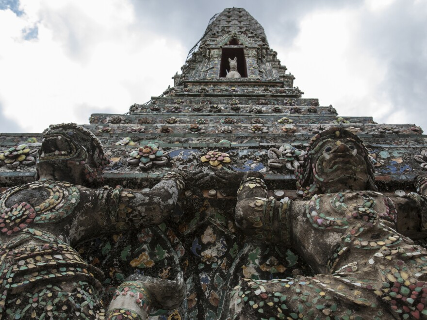 Wat Arun or the Temple of Dawn is a Buddhist temple on the west bank of the Chao Phraya River in Bangkok. It is one of the best known of Bangkok landmarks and often used as the icon for the city.
