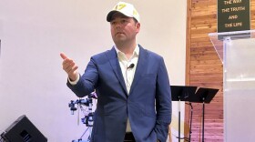 Lt. Gov. Micah Beckwith answers questions at his sparsely attended town hall.