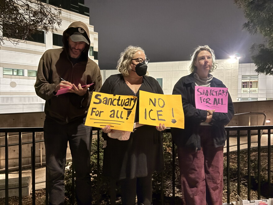 Community members said their goal was to make it known that they oppose the presence of ICE in Oakland.  "the more of us that stand up and say, 'no, this is not acceptable,' the sooner it'll stop," said a protester named Kay.