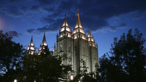 [FILE] Some LDS Temples, such as the one in Salt Lake City, shine lights upward on their walls. That practice, known as "uplighting," is at the center of a request the church made to change Wasatch County's outdoor lighting code.