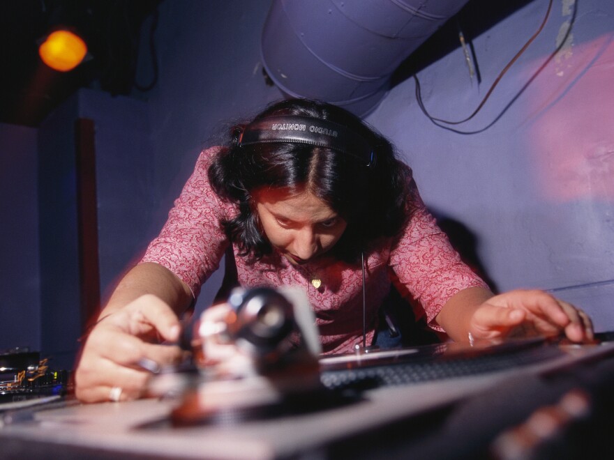 DJ Rekha Malhotra spins Bhahgra music at The Cooler nightclub on West 14th Street in New York City.
