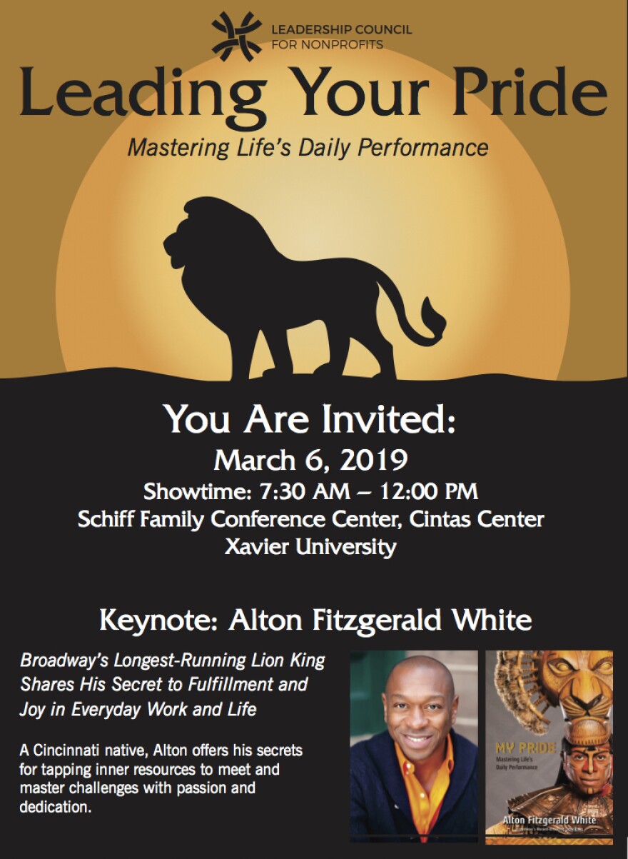 Securing the Future's keynote speaker and SCPA grad Alton Fitzgerald White performed in 'The Lion King' on Broadway more than 4,000 times.