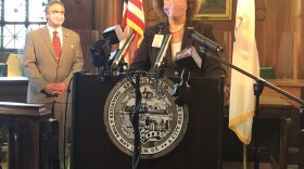 Springfield, Massachusetts, Health and Human Services Commissioner Helen Caulton-Harris speaking at City Hall on Monday, May, 17, 2021.