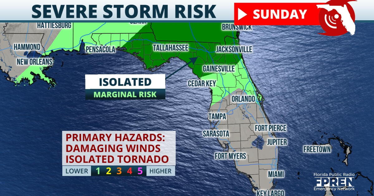 Increasing chances for rain and severe storms for parts of Florida this ...