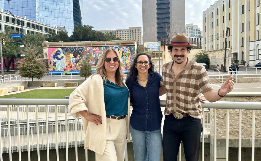 From left to right: Producer Laura Varela, TPR's Norma Martinez, director Andrew James Gonzales.