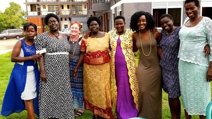 USF Sarasota-Manatee's Dr. Jody McBrien (third from left) with some of the resettled Ugandan women she's worked with.