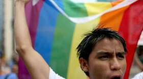 Florida is now 36th state where same-sex marriages are legal. Advocates like this man demonstrated in south Florida in July. Photo: Joe Raedle/Getty.